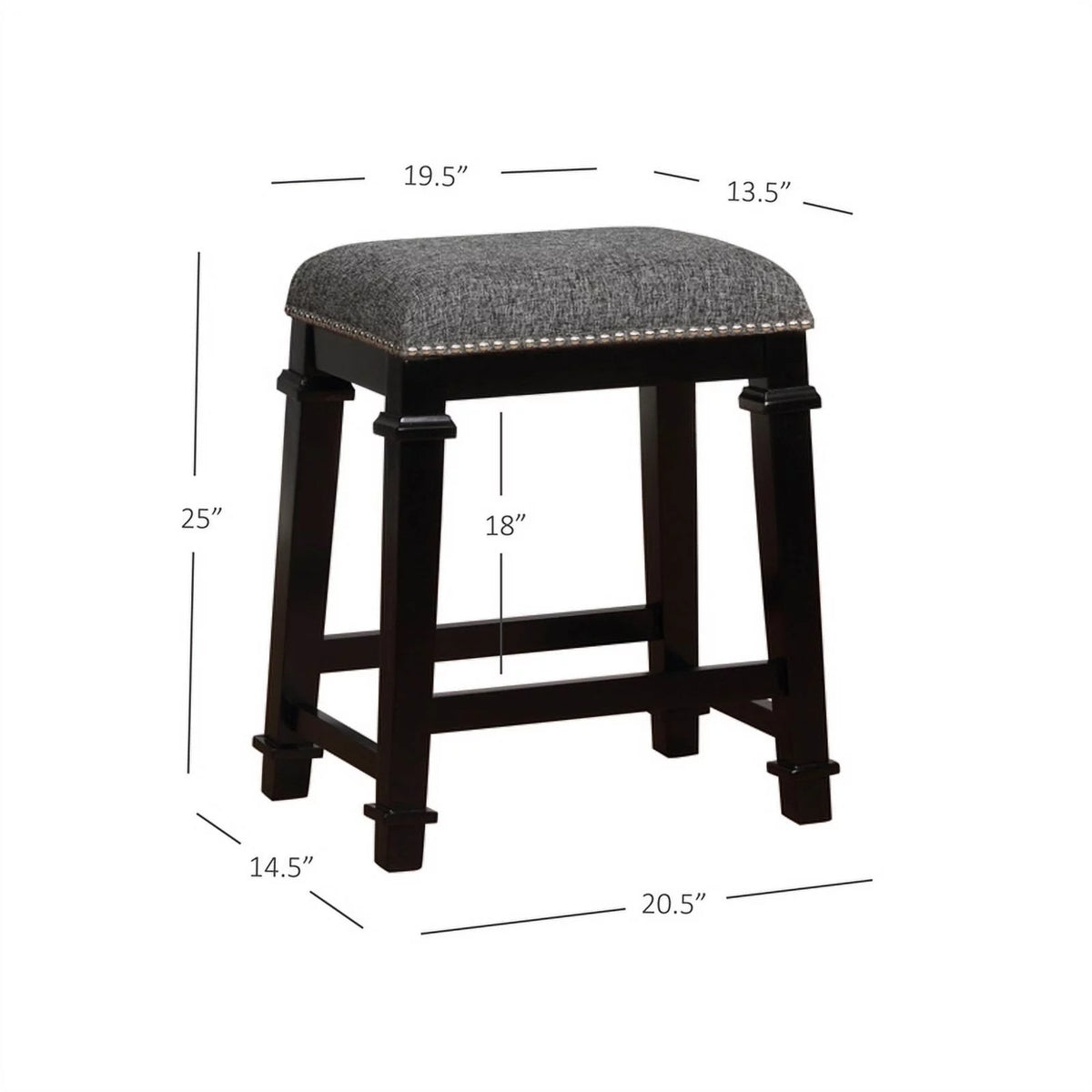 Black Wood Backless Counter Stool P38852