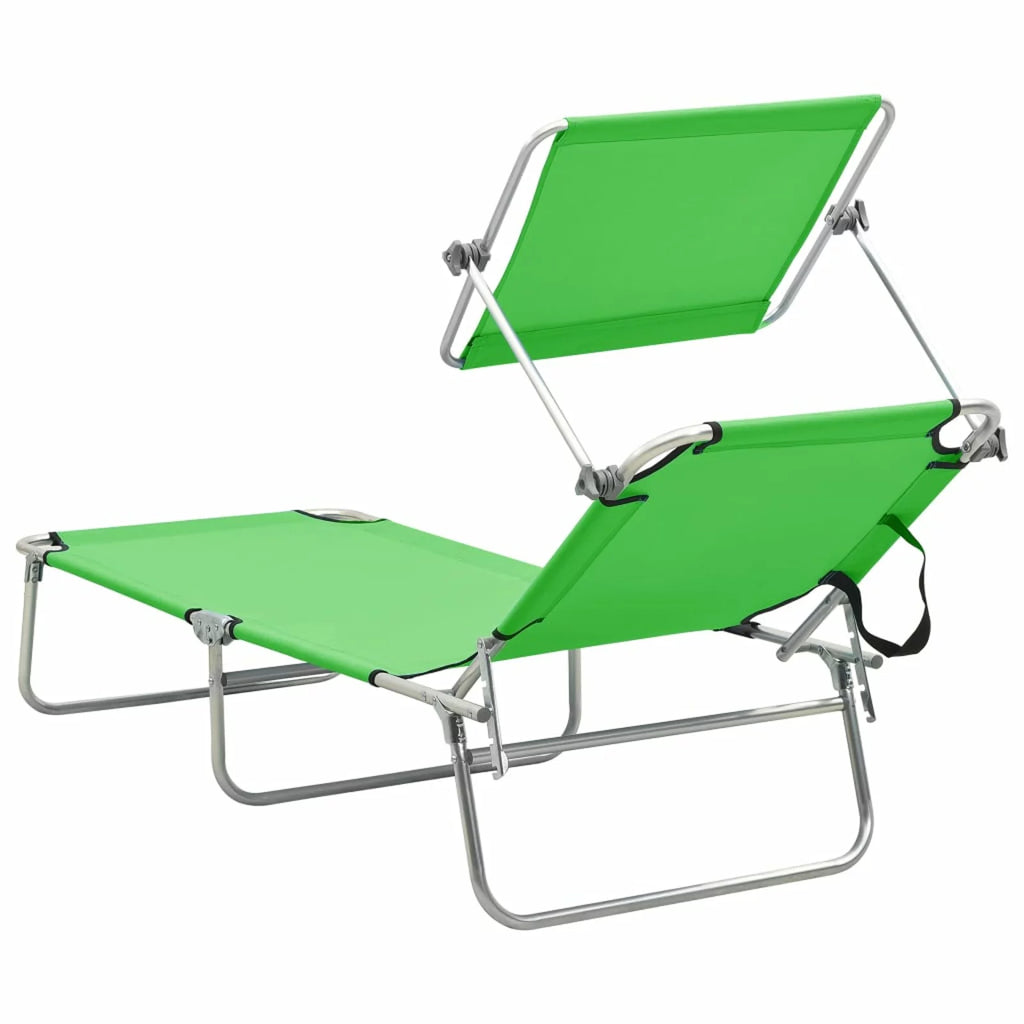 Green Foldable Outdoor Lounge Chaise Chair K8652