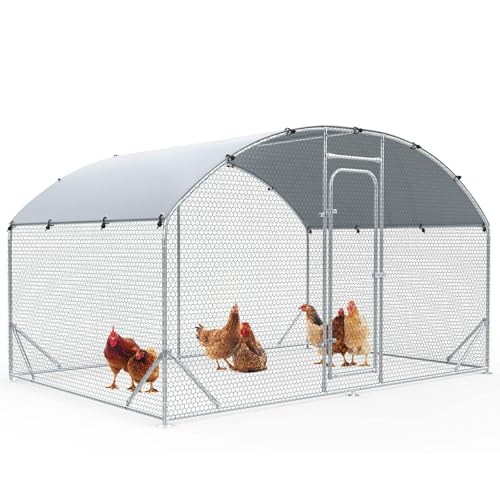 Large Metal Walk-in Chicken Coop with Anti-UV Cover O86010