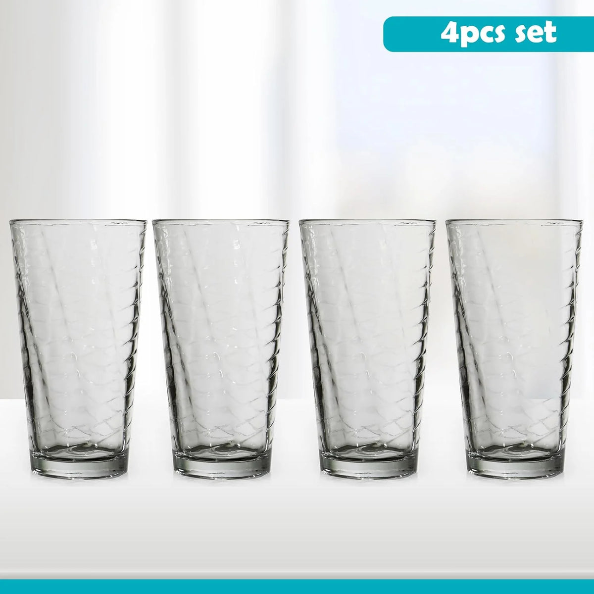 Set Of 4 14 Oz Glass Cups Z289820