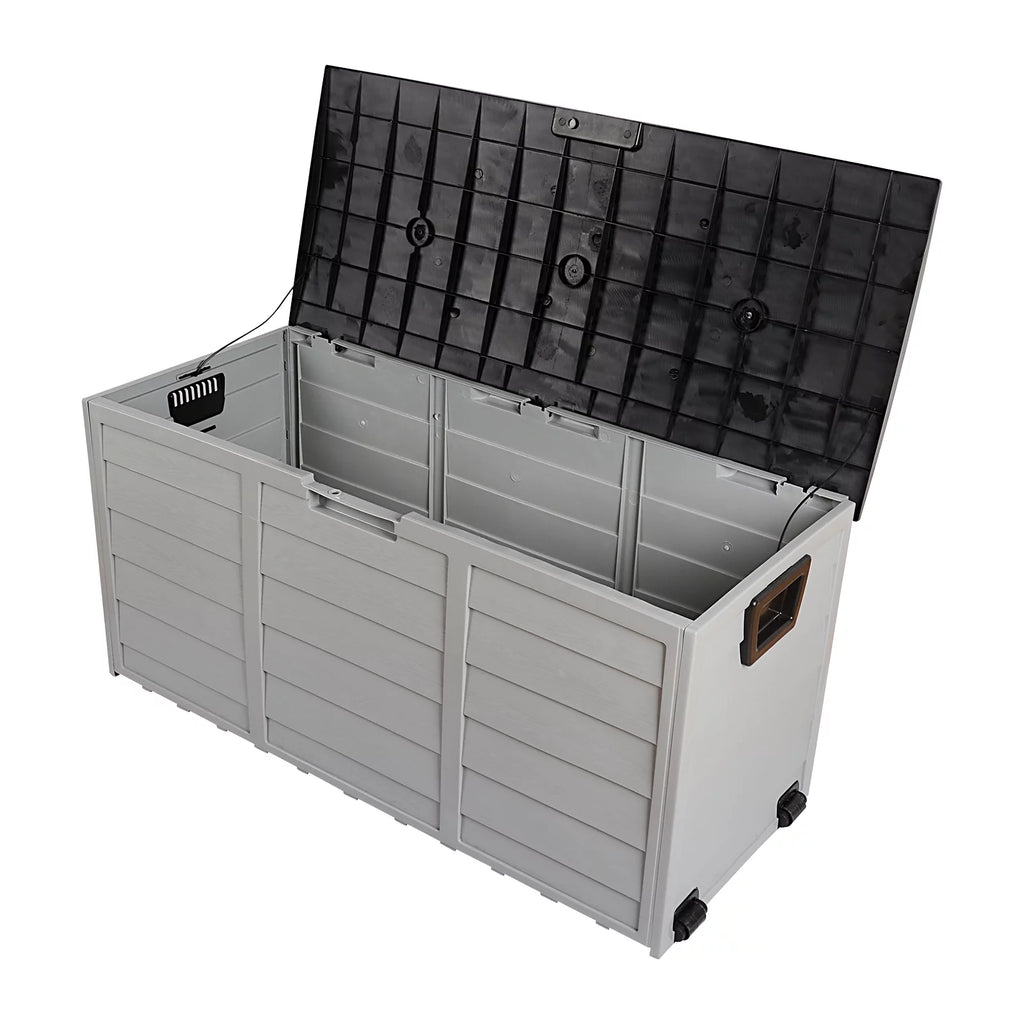 75 Gallon Black Resin Deck Box on Wheels S366541