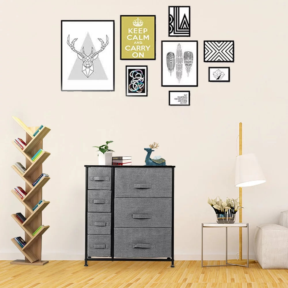 Gray 7 Drawer Fabric Dresser Z729896