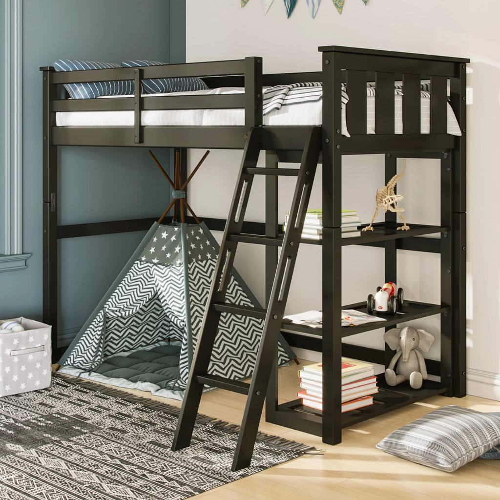 Twin Loft Bed Espresso S452