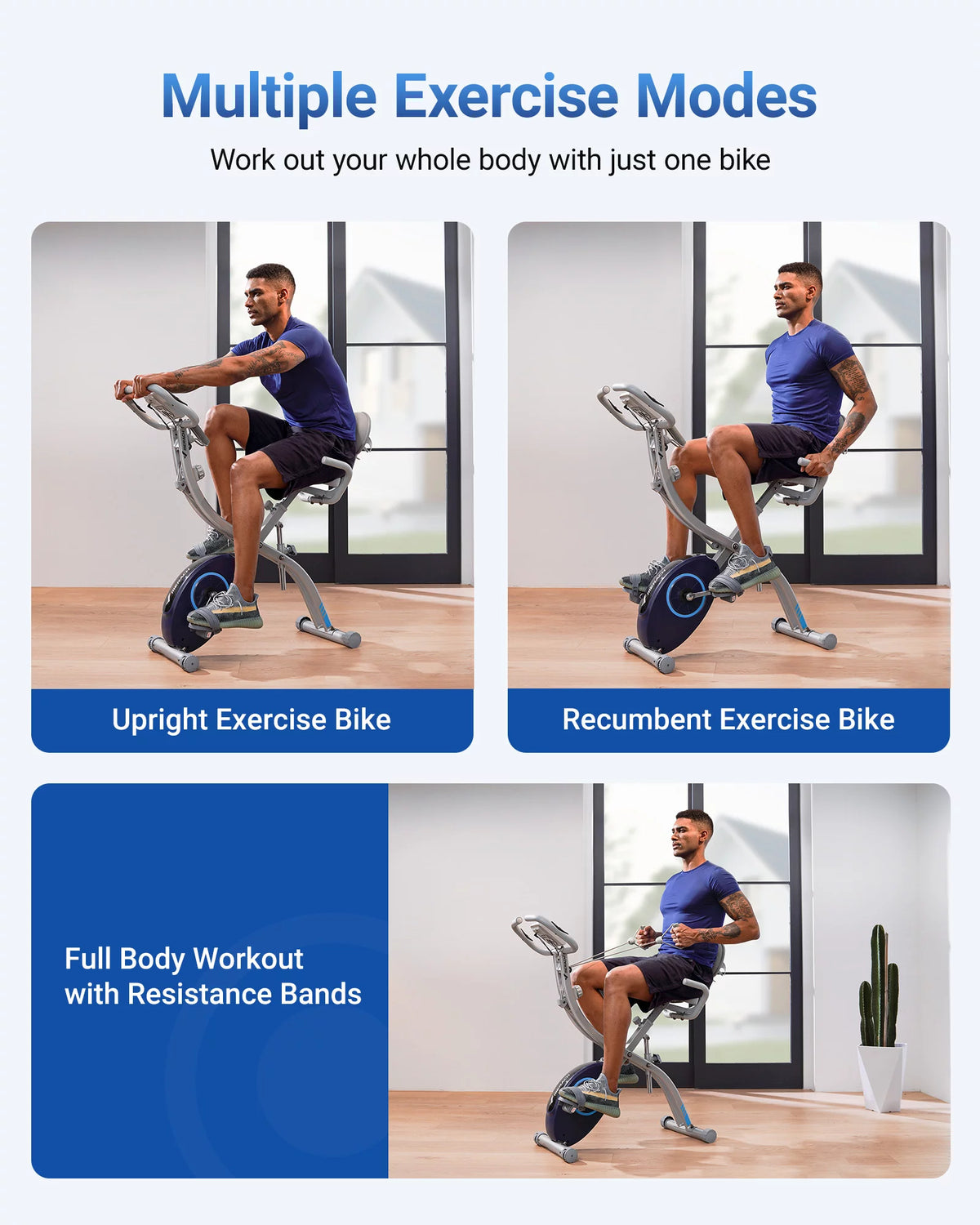 Folding Magnetic Upright Exercise Bike C48436