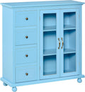 Storage Sideboard Cabinet with 4 Drawers and Glass Door Cupboard V79343