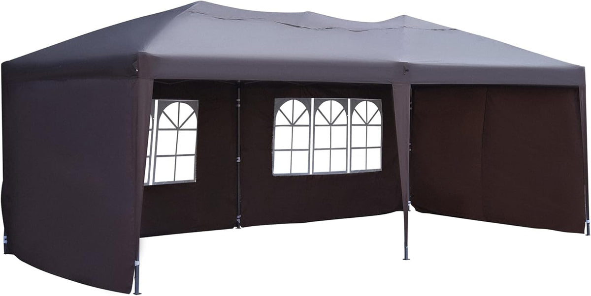 10' x 20' Pop Up Canopy with 4 Removable Sidewalls and Carry Bag, White B5638