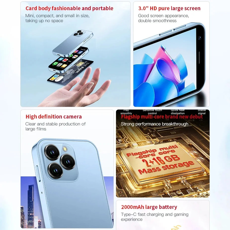 3Inch Quad Core 3GB+64GB 4G LTE Dual SIM Mini Smartphone W473