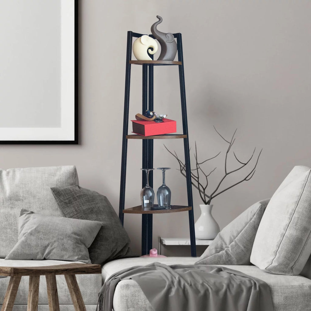 65 Inch Brown 5-Tier Corner Shelf Y2533