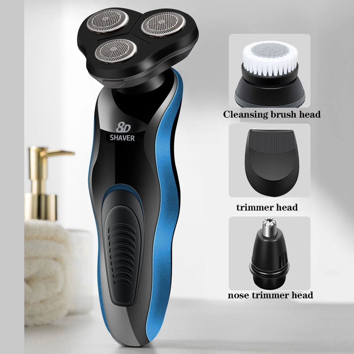 5-in-1 Waterproof Rechargeable Head Shaver Y81459