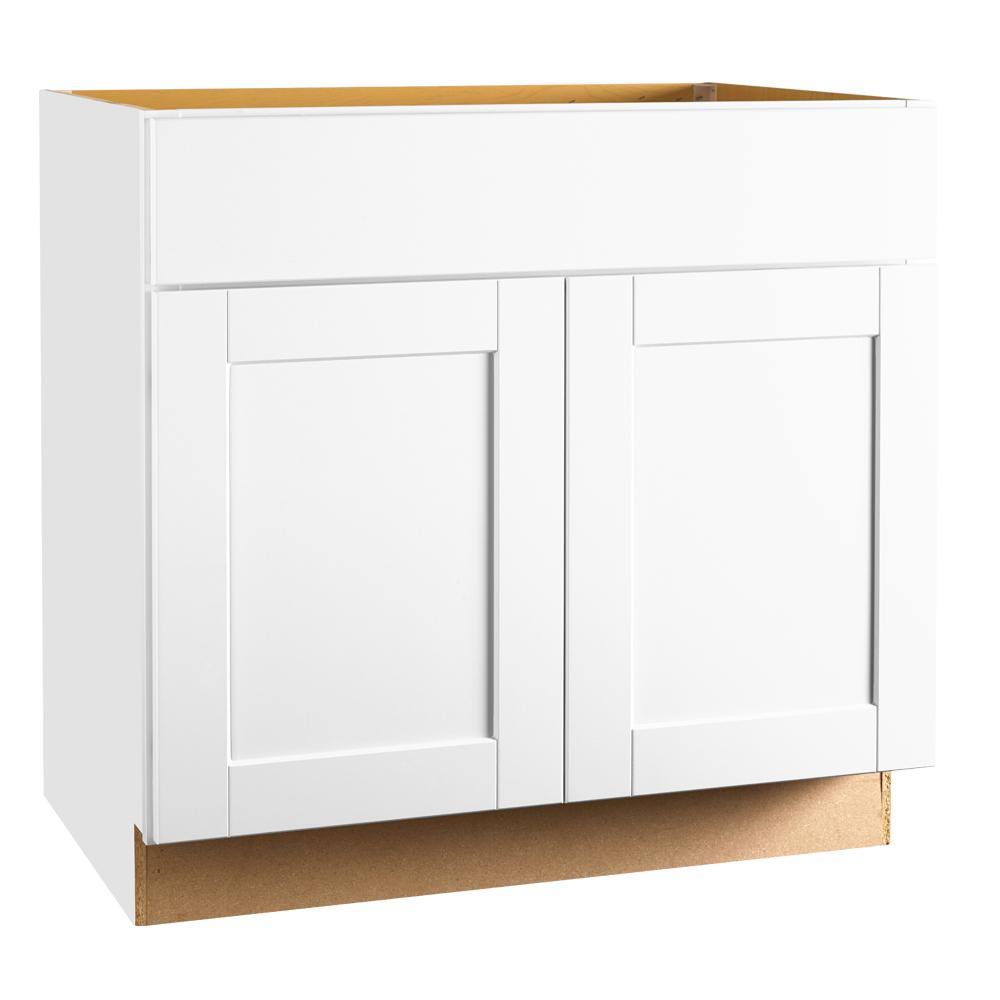 36 in. Satin White Bathroom Vanity Base Cabinet S662096