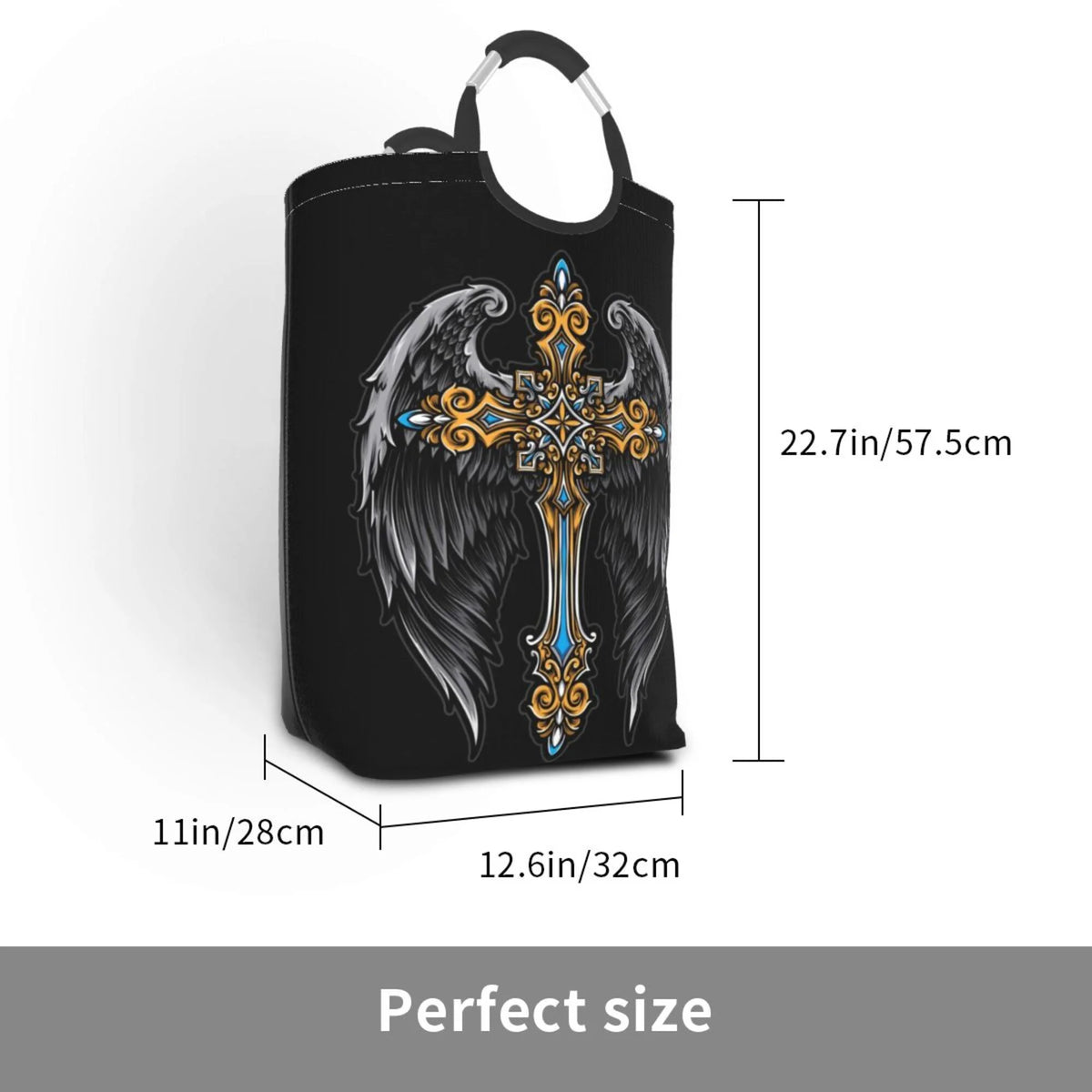 50L Large Rectangular Laundry Hamper with Aluminum Handles M9086