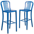 2 Pack Blue Metal Indoor-Outdoor Barstool A203