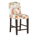 Camel Back Counter Height Barstool with Floral Print A1473