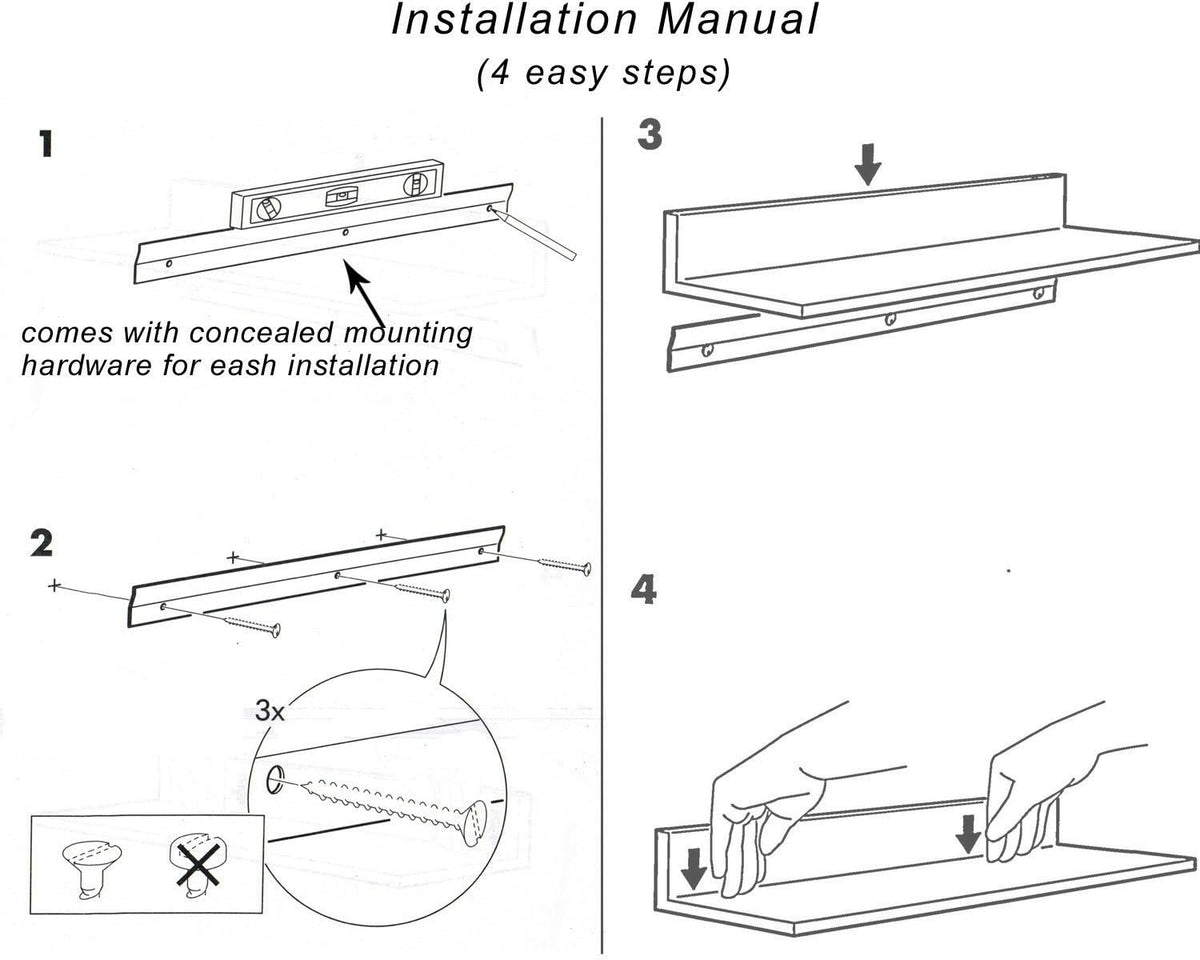 Stainless Steel Wall Shelf Set of 2 V3206