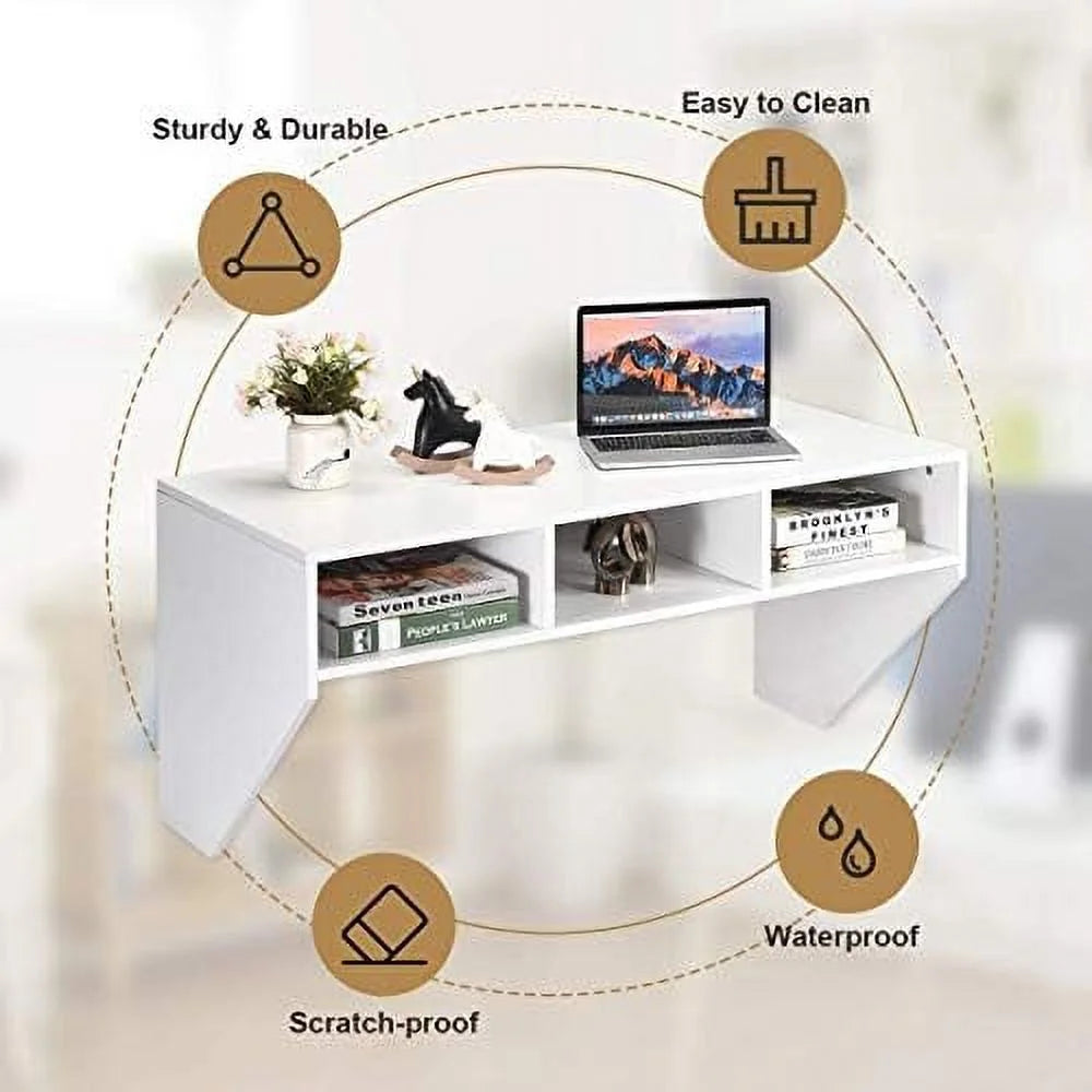 Wall Mounted Desk with 3 Shelves O41630