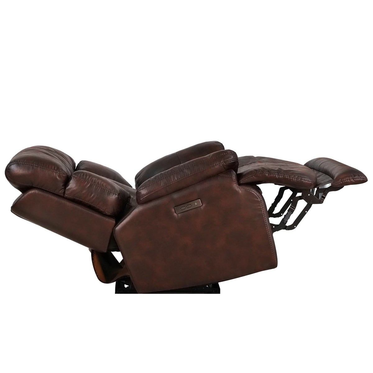 Chocolate Brown Leather Power Recliner with Power Headrest V847384