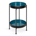 Black Teal Metal Side Table B3394