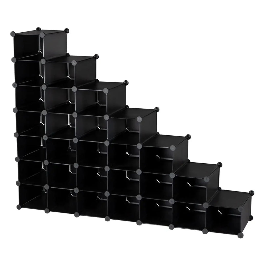 7-Tier 28-Pair Plastic Shoe Rack D874