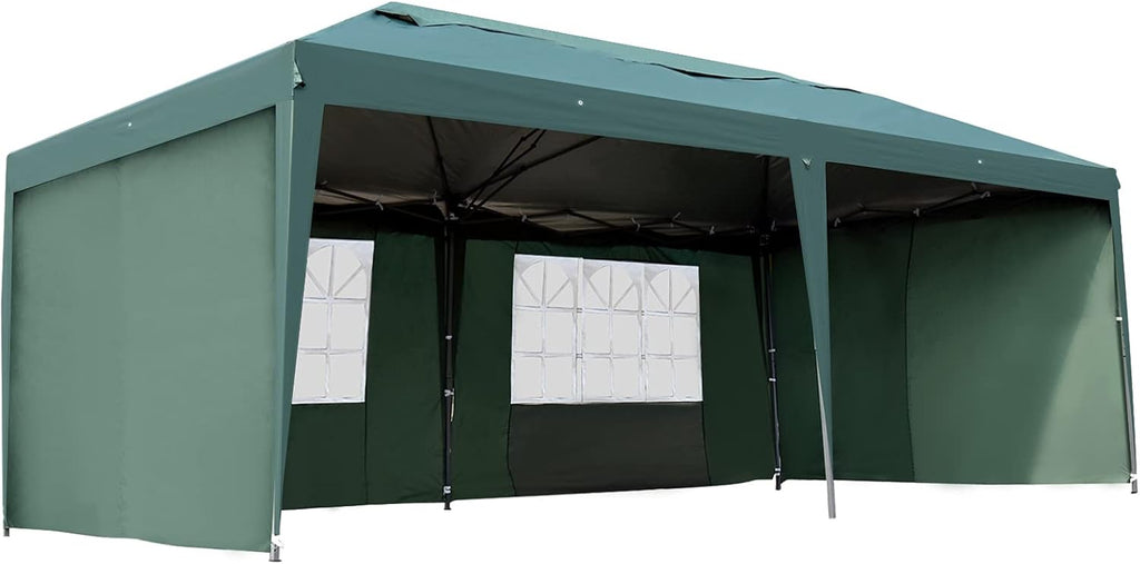 10' x 20' Pop Up Canopy with 4 Removable Sidewalls and Carry Bag, White B5638
