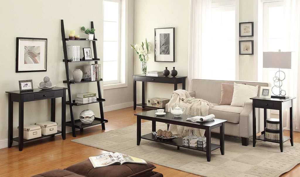 Black End Table with Drawer and Slide O86837