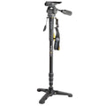 Aluminum Monopod with 2-Way Pan Head, 8.8 lbs Capacity, 64 inch Height, Black/Gray O8018