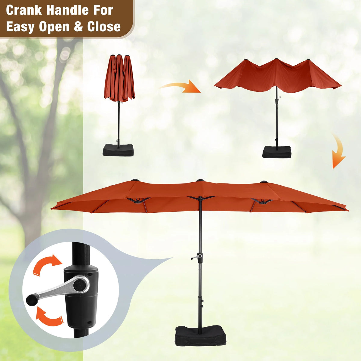 8 Pieces Outdoor Patio Dining Set with Navy Umbrella F119413