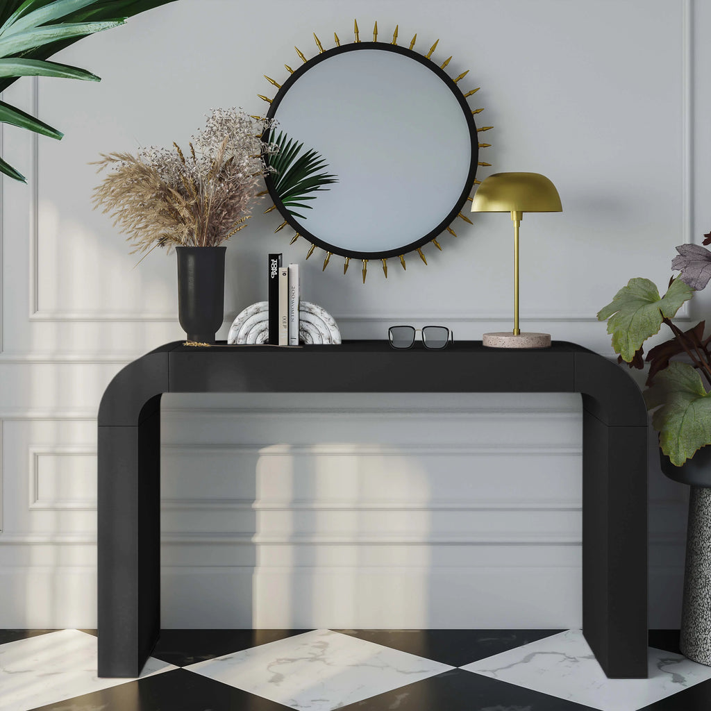 Black Acacia Finish Console Table Y944062