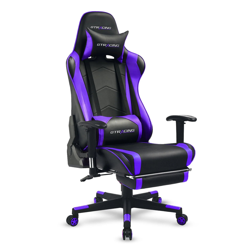 Red PU Leather Gaming Chair with Footrest O373