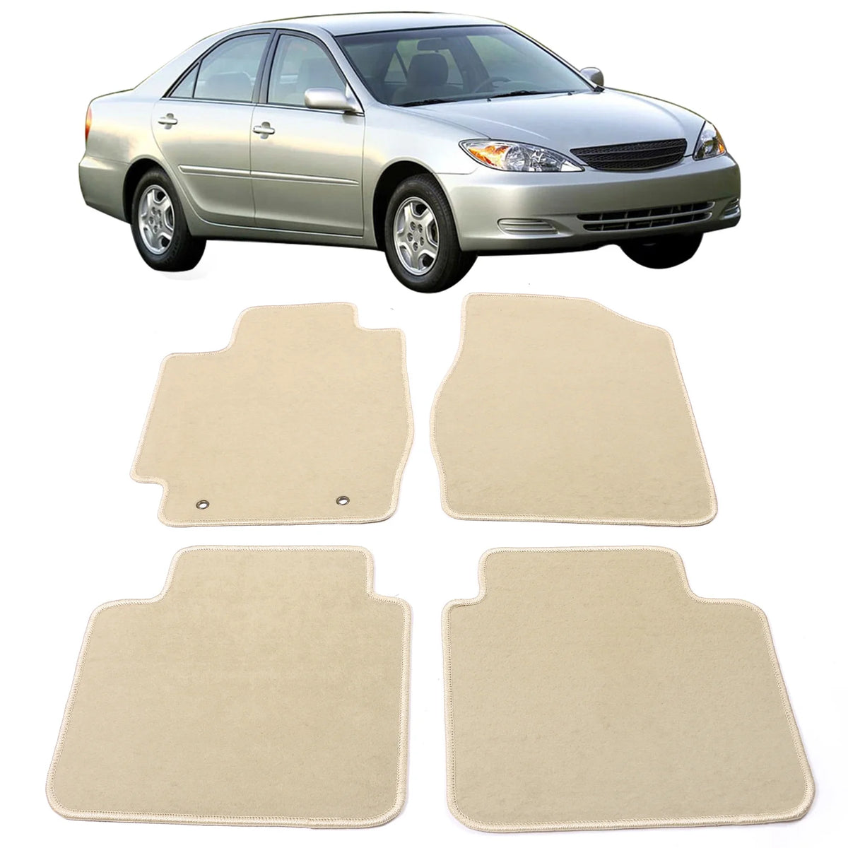 Beige Nylon 4PCS Car Floor Mats E438710