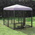 Outdoor Dog Kennel with Feeding Door and Cover F67679
