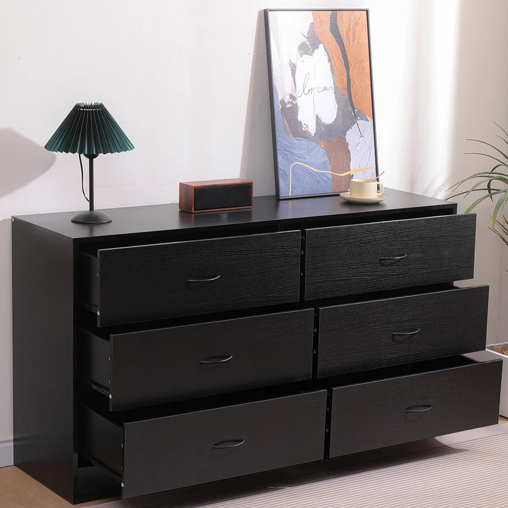 Black 6 Drawer Dresser K8860