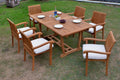 7 Pc Teak Dining Set with 94" Rectangle Table and 6 Stacking Arm Chairs F75328