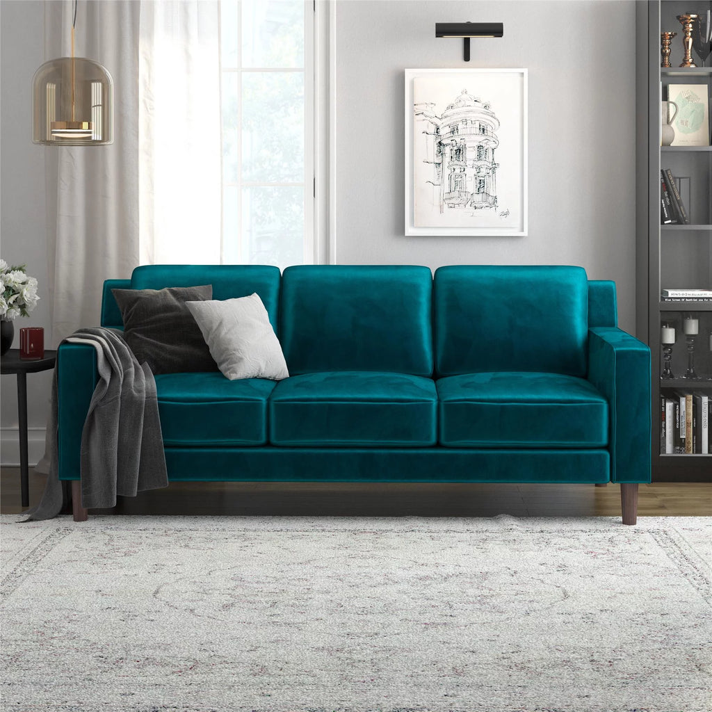 Green Velvet 3 Seater Sofa S957726