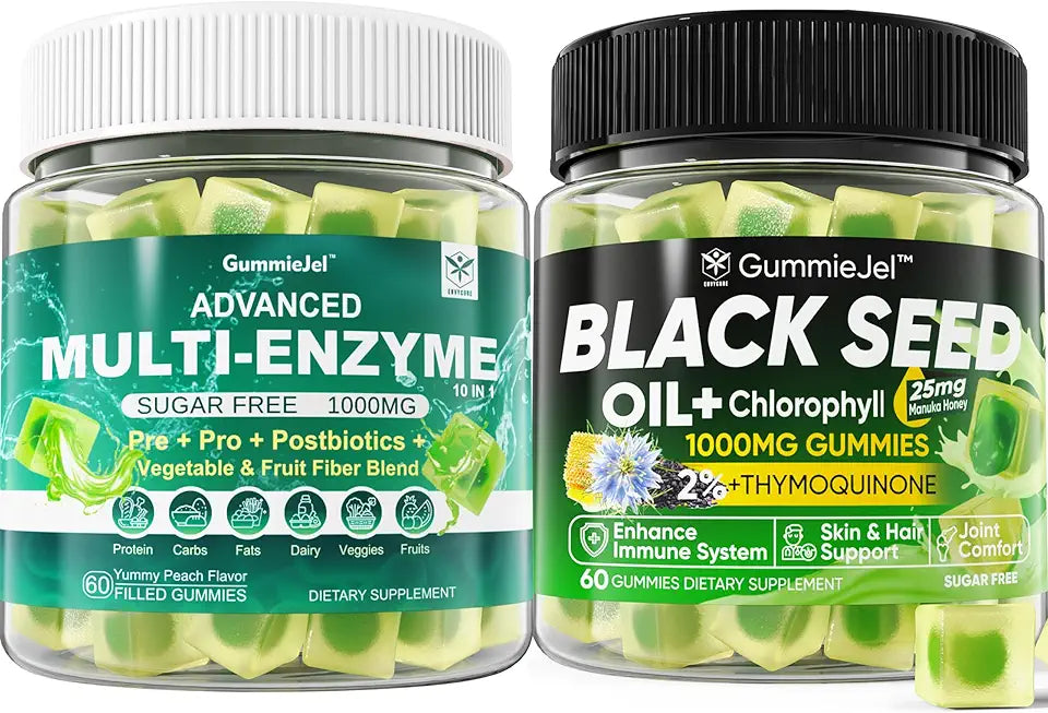 90 Billion CFU Digestive Enzymes Gummies with Probiotic, Prebiotic & Fiber Blend A886677