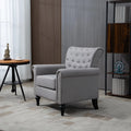 Light Grey Linen Accent Chair with Wood Legs T198407