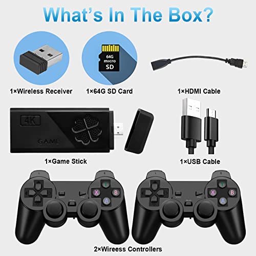 Wireless Retro Game Console Stick with 2 Pack 2.4G Wireless Controllers Q36170
