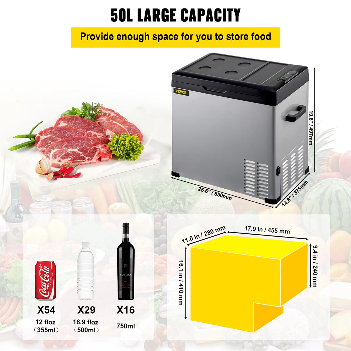 12volt Car Refrigerator Portable Freezer 53Qt D86113
