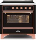 36 Induction Range with Electric Oven in Glossy Black with Copper Trim Z6572