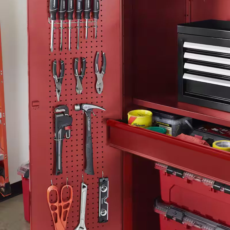 Heavy Duty 20-Gauge Steel Freestanding Garage Cabinet in Red I974
