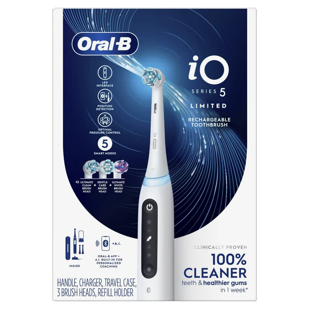 White Rechargeable Electric Toothbrush with 3 Brush Head U98241