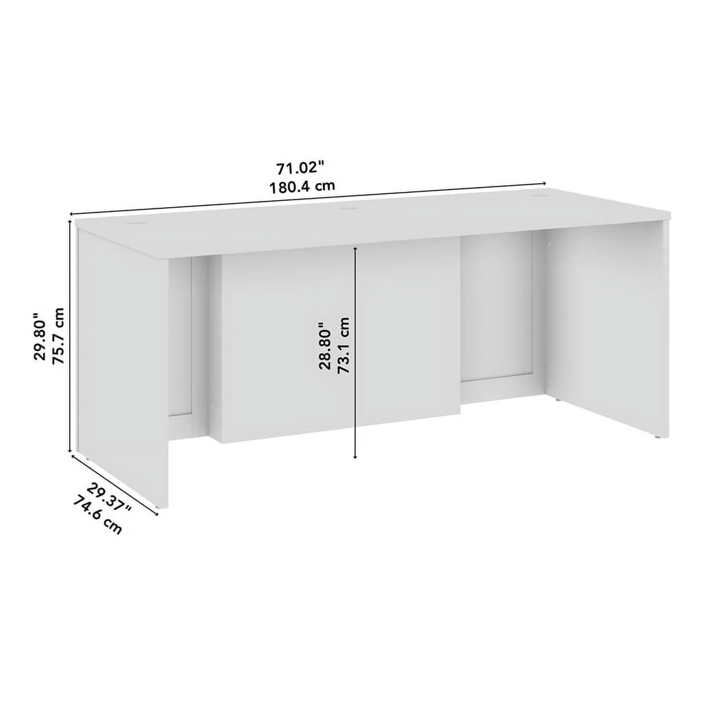 White Engineered Wood Executive Desk F979507