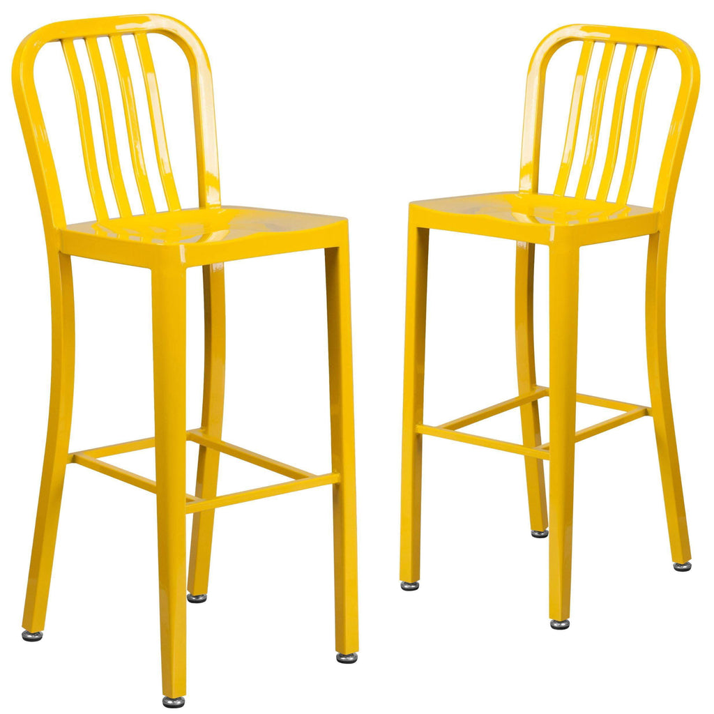 2 Pack Blue Metal Indoor-Outdoor Barstool A203