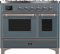 Blue Grey 40 Dual Fuel Propane Gas Range with Bronze Trim R25852