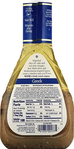 Greek Dressing with Feta Cheese & Black Olives 16 FL OZ (Pack of 6) A74188