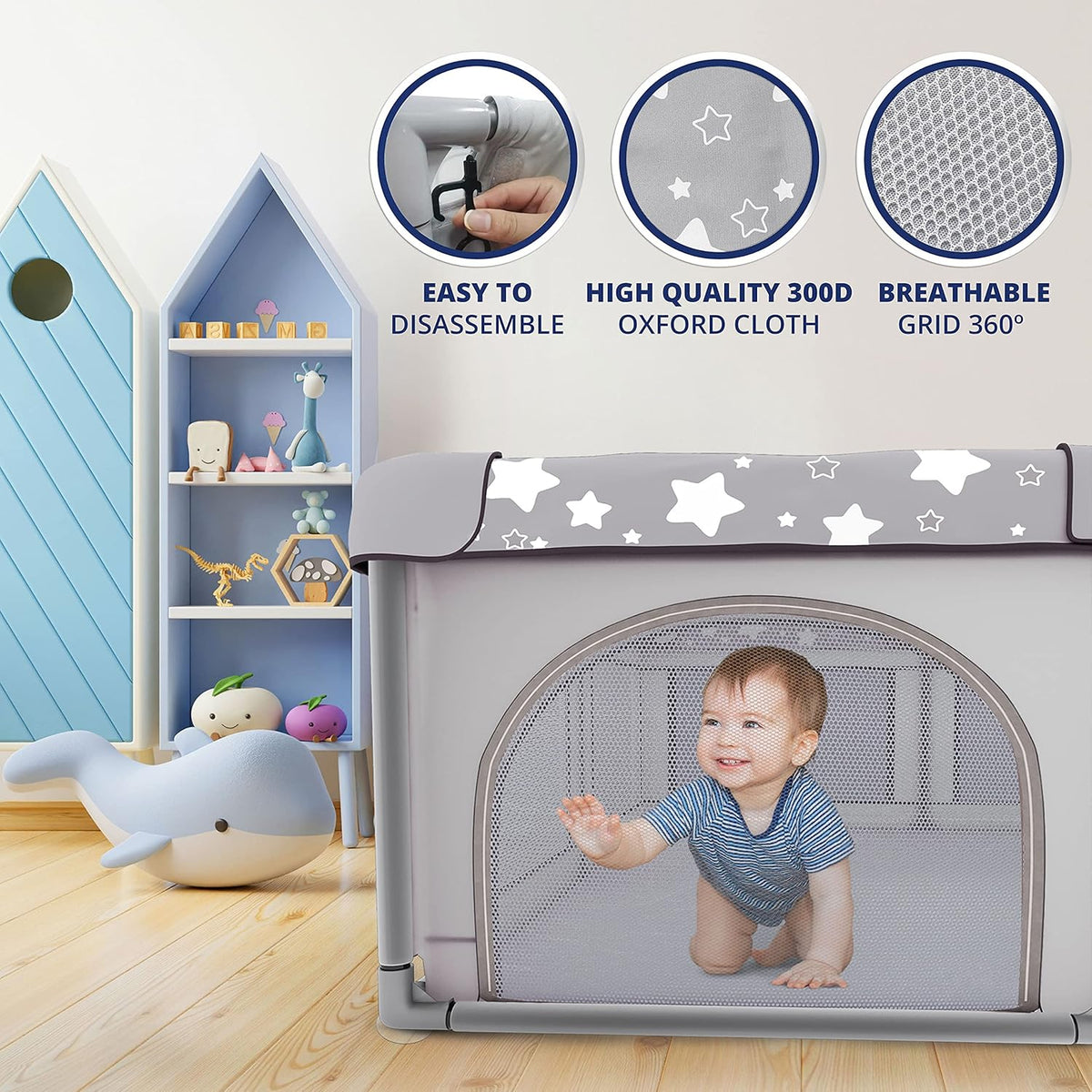 X-Large Foldable Portable Baby Playpen with Carry-Case U157085