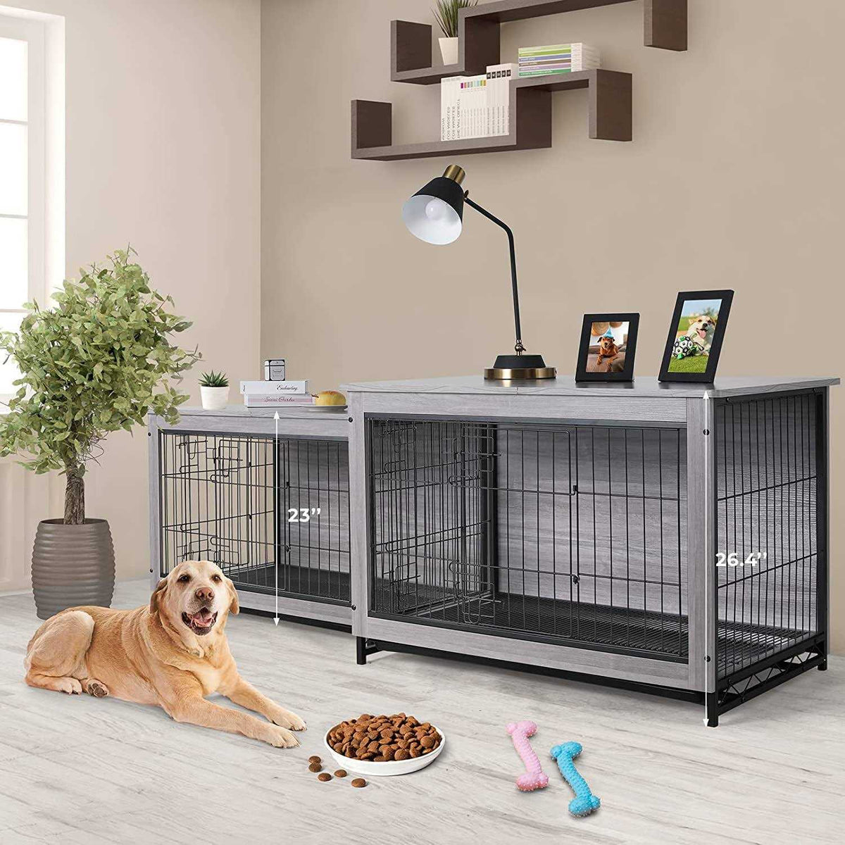 Wooden Dog Crate End Table Z8969
