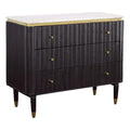 Black and Gold 3-Drawer Wood Chest W75310