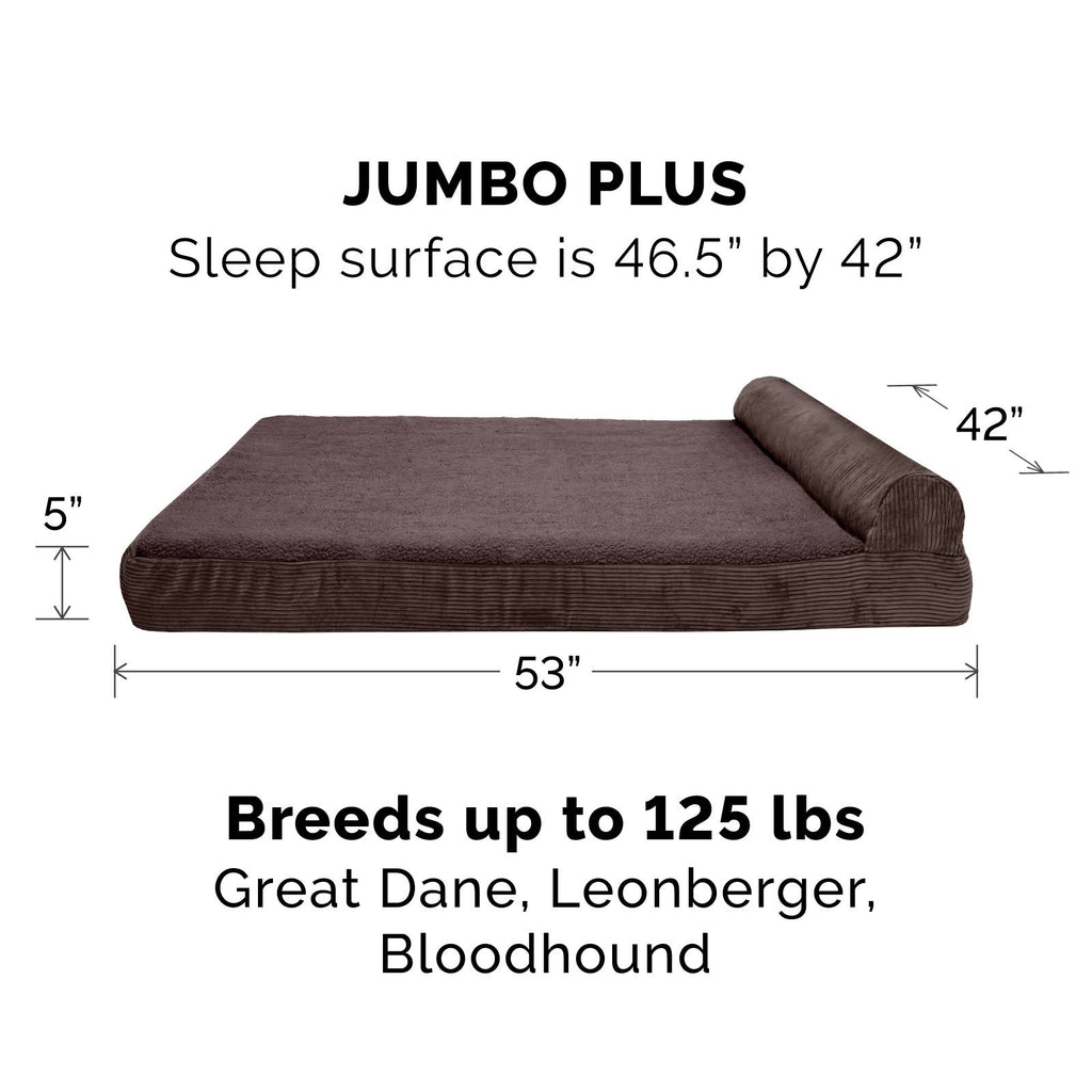 Memory Foam Corduroy Chaise Lounge Pet Bed H902366