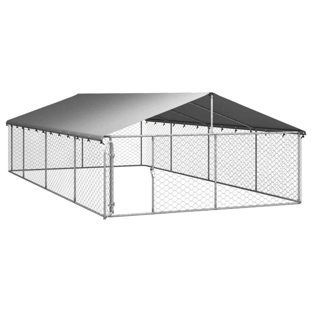 Outdoor Dog Kennel with Roof O655274
