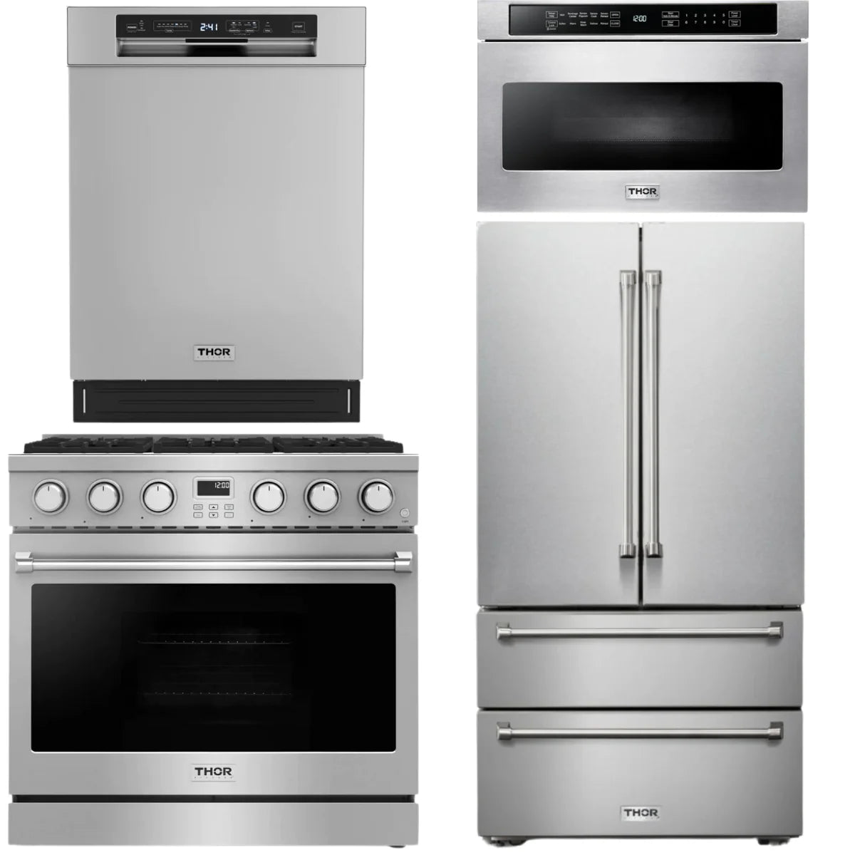 36 Gas Range, Refrigerator, Dishwasher and Microwave B222
